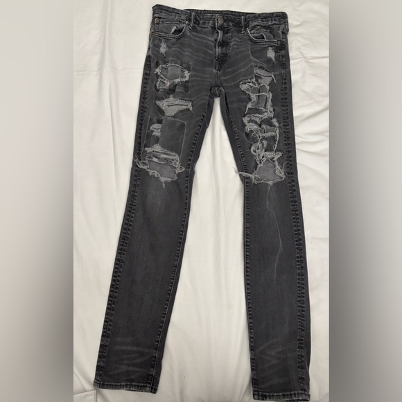 American Eagle Next Level Airflex Men's Black faded Jeans - Picture 3 of 7